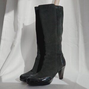 La Canadienne Black Suede Heeled Waterproof Boots Sz 7.5